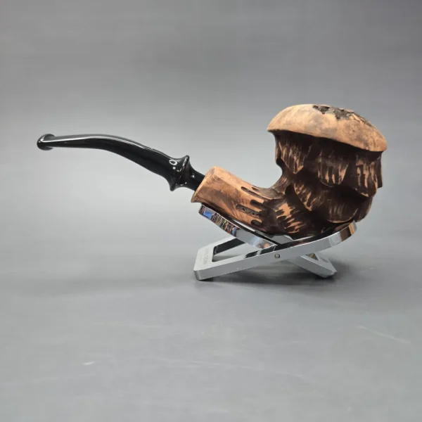 Nording Spruce Matte Partially Rusticated Freehand Estate Briar Pipe, Unsmoked - Image 3