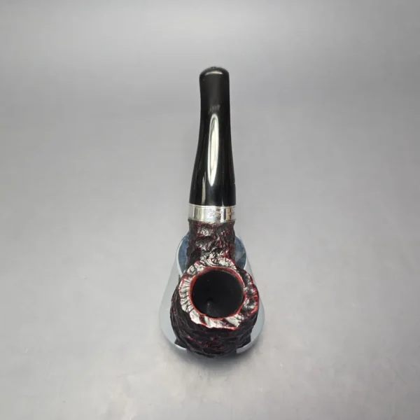 Peterson Cobble XL90 Rusticated & Sandblasted Bent Billiard w/ Silver Briar Pipe, New - Image 10
