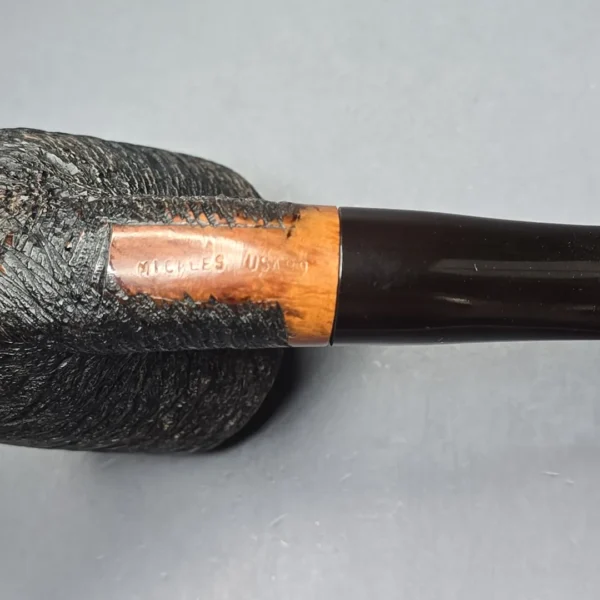 Clarence Mickles 1999 XL Partially Rusticated Bent Pot Estate Briar Pipe, American Estates - Image 5
