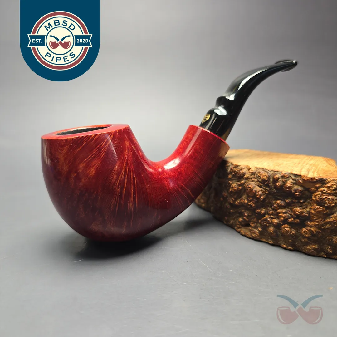 Poul Winslow Crown Viking Partially Rusticated Brandy Estate Briar Pipe, Unsmoked