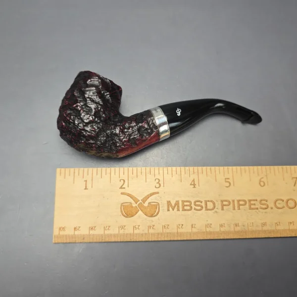 Peterson Cobble XL90 Rusticated & Sandblasted Bent Billiard w/ Silver Briar Pipe, New - Image 13