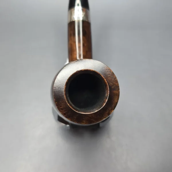 Peterson House Pipe Oak Smooth Billiard w/ Silver Briar Pipe, New - Image 7
