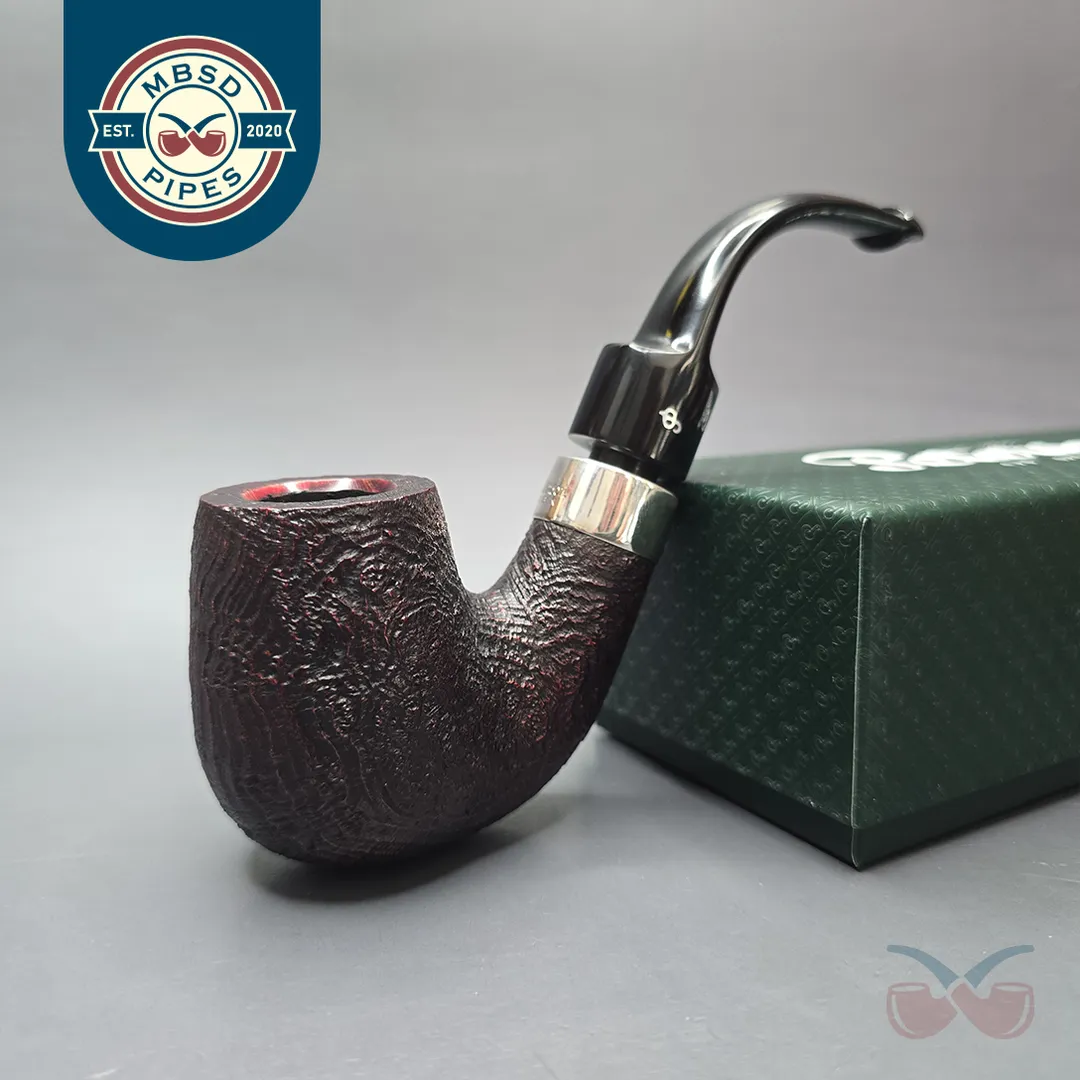 Peterson House Pipe Sandblasted Oom Paul w/ Silver Briar Pipe, New