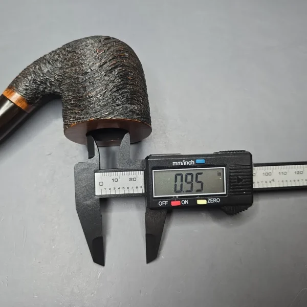Clarence Mickles 1999 XL Partially Rusticated Bent Pot Estate Briar Pipe, American Estates - Image 3
