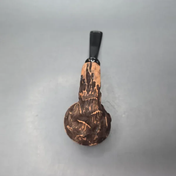 Nording Spruce Matte Partially Rusticated Freehand Estate Briar Pipe, Unsmoked - Image 11