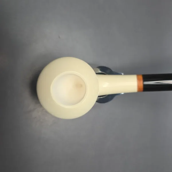 MBSD Meerschaum Deluxe Smooth Churchwarden Rhodesian Block Meerschaum Pipe, Briar-Mortise, New - Image 8