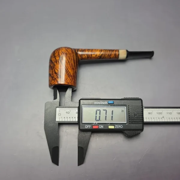 Brentegani Smooth Contrast Nosewarmer Lovat w/ Horn Handmade Briar Pipe, New - Image 13