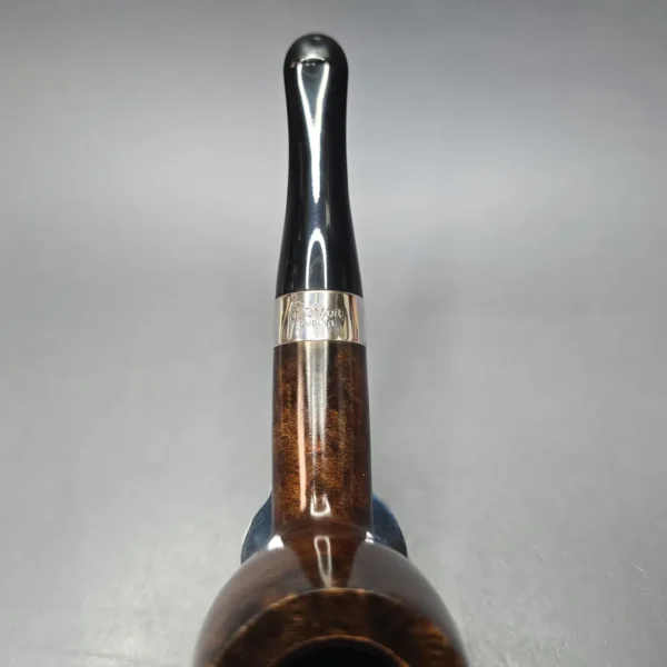 Peterson House Pipe Oak Smooth Billiard w/ Silver Briar Pipe, New - Image 8