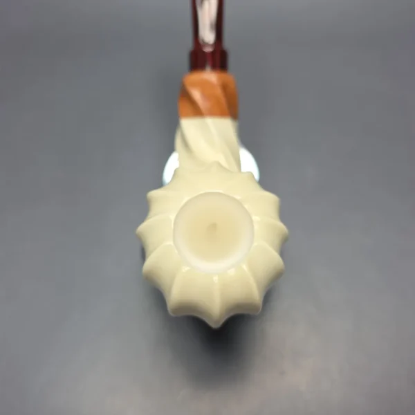MBSD Meerschaum Premier by Bay Pipes Fluted Whale w/ Case & Tamper Block Meerschaum Pipe, New - Image 8