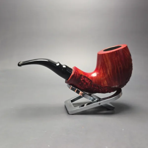 Poul Winslow Crown Viking Partially Rusticated Brandy Estate Briar Pipe, Unsmoked - Image 4