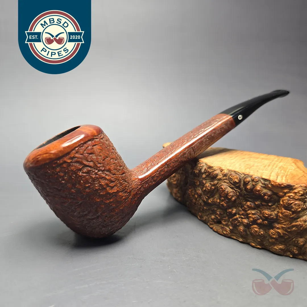 Julius Vesz 1988 Hand Cut 2 Partially Rusticated Canadian Estate Briar Pipe, Other Estates