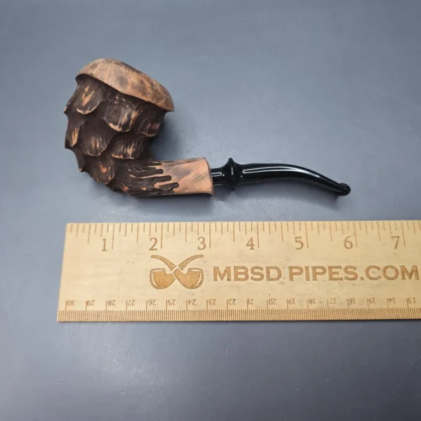 Nording Spruce Matte Partially Rusticated Freehand Estate Briar Pipe, Unsmoked - Image 14