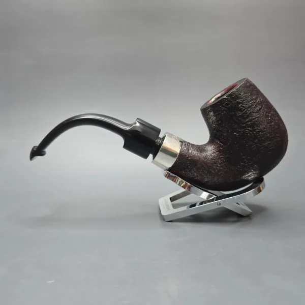 Peterson House Pipe Sandblasted Oom Paul w/ Silver Briar Pipe, New - Image 4