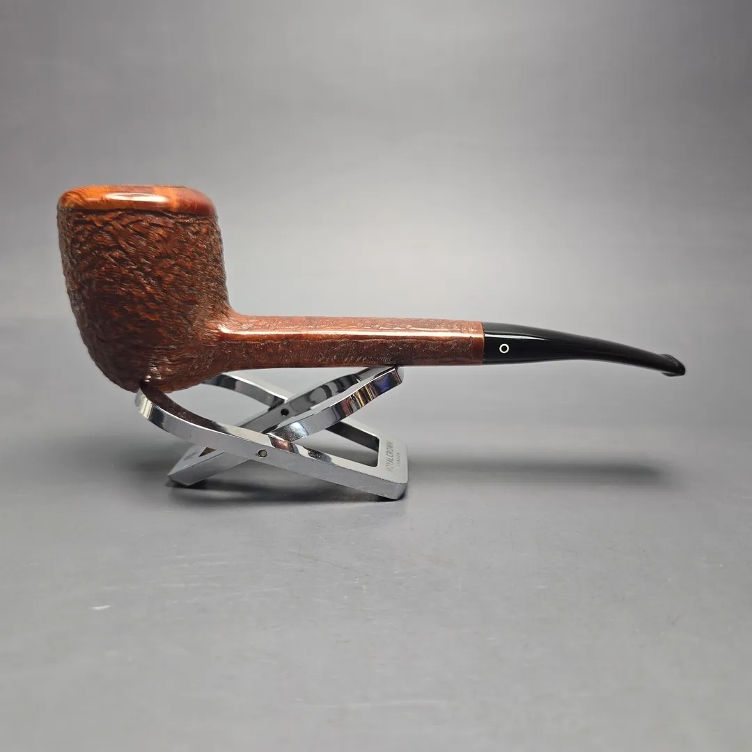 Julius Vesz 1988 Hand Cut 2 Partially Rusticated Canadian Estate Briar Pipe, Other Estates - Image 2