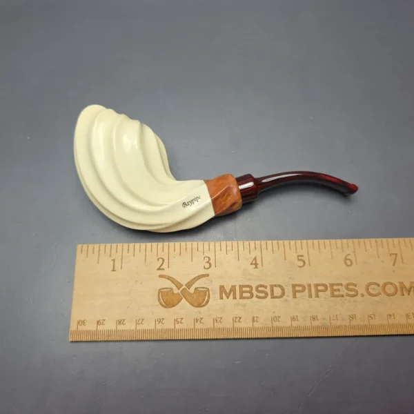 MBSD Meerschaum Premier by Bay Pipes Fluted Whale w/ Case & Tamper Block Meerschaum Pipe, New - Image 10