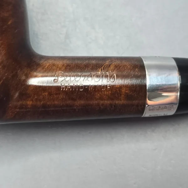 Peterson House Pipe Oak Smooth Billiard w/ Silver Briar Pipe, New - Image 11