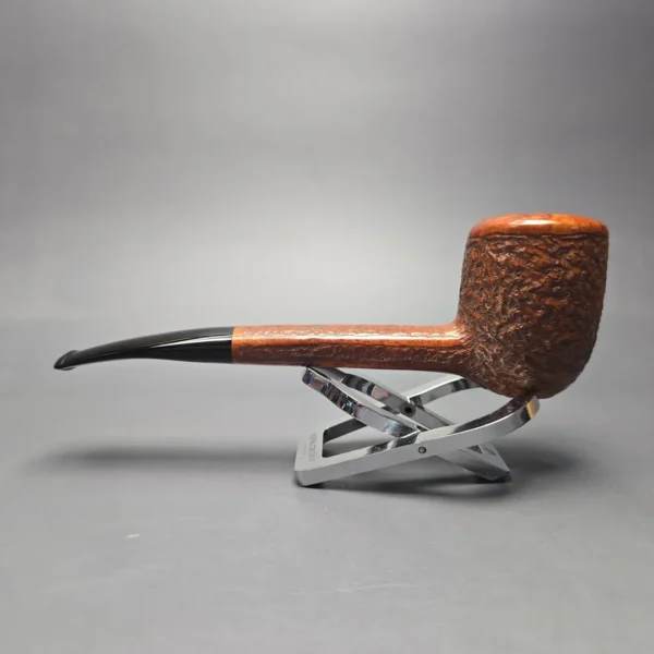 Julius Vesz 1988 Hand Cut 2 Partially Rusticated Canadian Estate Briar Pipe, Other Estates - Image 4