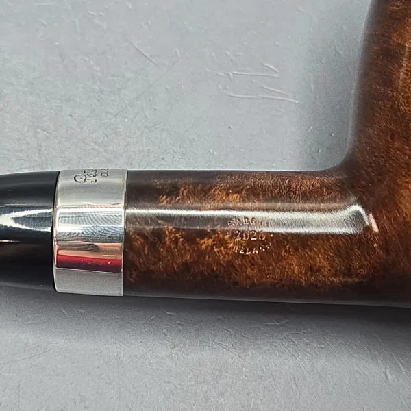 Peterson House Pipe Oak Smooth Billiard w/ Silver Briar Pipe, New - Image 12