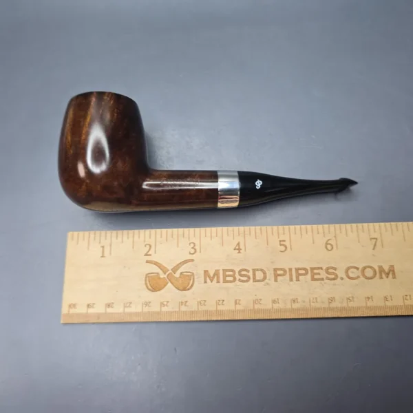 Peterson House Pipe Oak Smooth Billiard w/ Silver Briar Pipe, New - Image 13