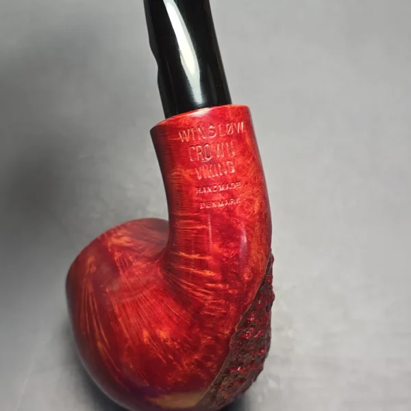 Poul Winslow Crown Viking Partially Rusticated Brandy Estate Briar Pipe, Unsmoked - Image 10