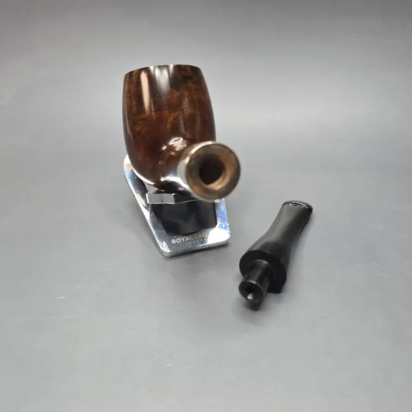Peterson House Pipe Oak Smooth Billiard w/ Silver Briar Pipe, New - Image 15