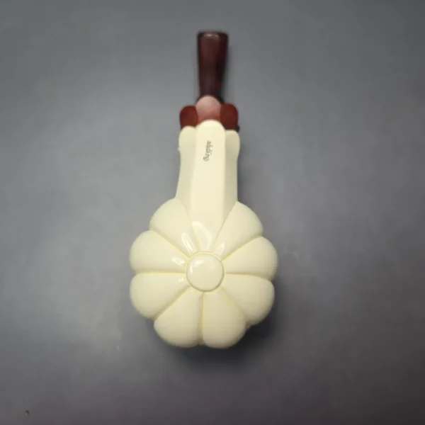 MBSD Meerschaum Premier XL by Bay Pipes Floral Calabash w/ Case & Tamper Block Meerschaum Pipe, New - Image 11