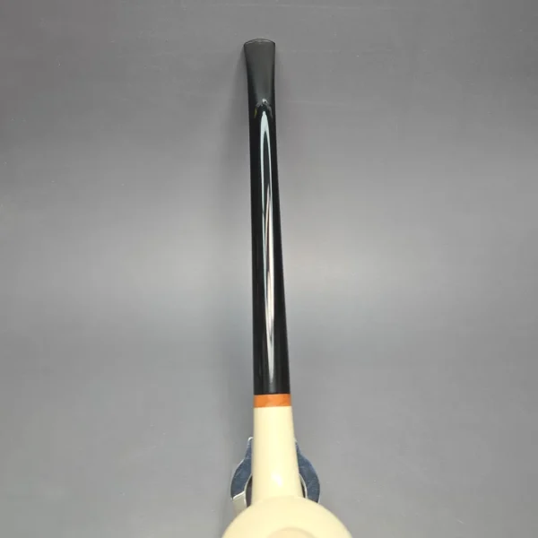 MBSD Meerschaum Deluxe Smooth Churchwarden Rhodesian Block Meerschaum Pipe, Briar-Mortise, New - Image 9