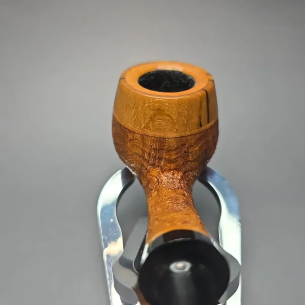 Papa Bear's Pipes by Tim Beaumont Sandblasted Apple w/ Spalted Poplar Handmade Briar Pipe, New - Image 11