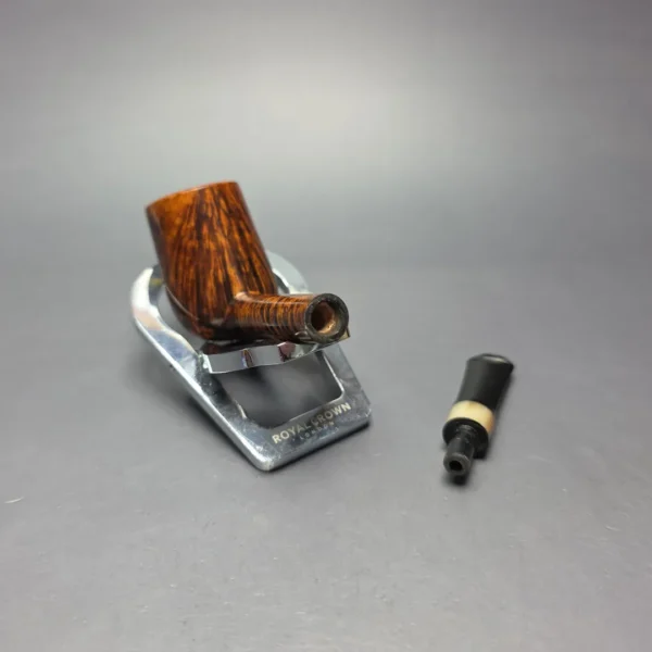 Brentegani Smooth Contrast Nosewarmer Lovat w/ Horn Handmade Briar Pipe, New - Image 14