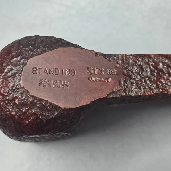 Savinelli Standing 513 KS Rusticated Panel Estate Briar Pipe, Italian Estates, 6mm - Image 11