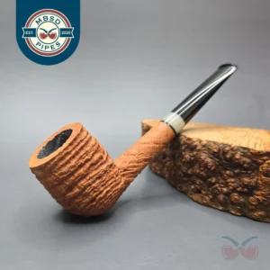 Pipe Tristan Sandblasted Billiard w/ Horn Handmade Briar Pipe, New