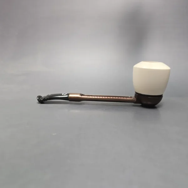 Falcon Extra Dental w/ MBSD Meerschaum Dublin Block Meerschaum Bowl Pipe, New - Image 4