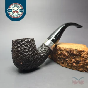 Peterson 1975 Donegal Rocky w/ Silver XL90 Rusticated Bent Estate Briar Pipe, Irish Estates