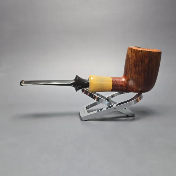 Savinelli Nonpareil 9128 Smooth Billiard w/ Horn Estate Briar Pipe, Italian Estates - Image 4