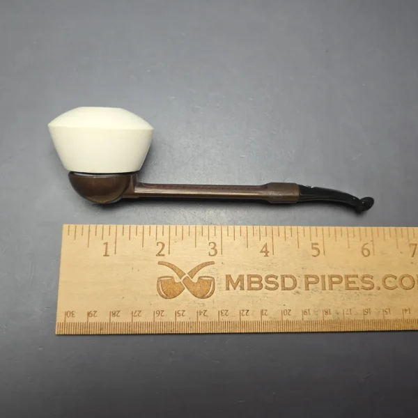 Falcon Extra Curved Dental w/ MBSD Meerschaum Rhodesian Block Meerschaum Bowl Pipe, New - Image 11