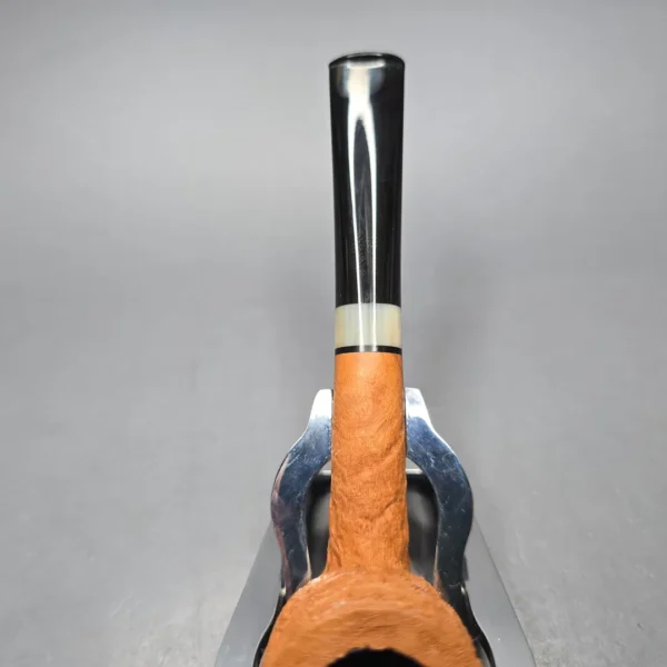 Pipe Tristan Sandblasted Billiard w/ Horn Handmade Briar Pipe, New - Image 8