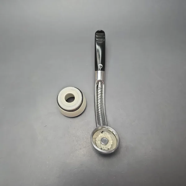 Falcon Chrome Bent Dental w/ MBSD Meerschaum Dublin Block Meerschaum Bowl Pipe, New - Image 11