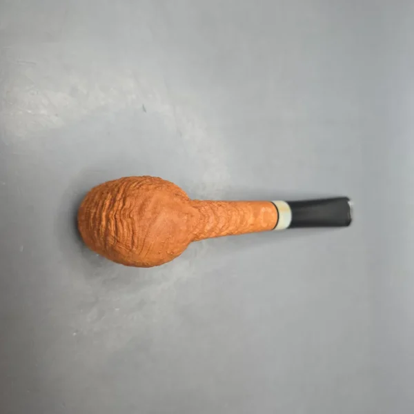 Pipe Tristan Sandblasted Billiard w/ Horn Handmade Briar Pipe, New - Image 10