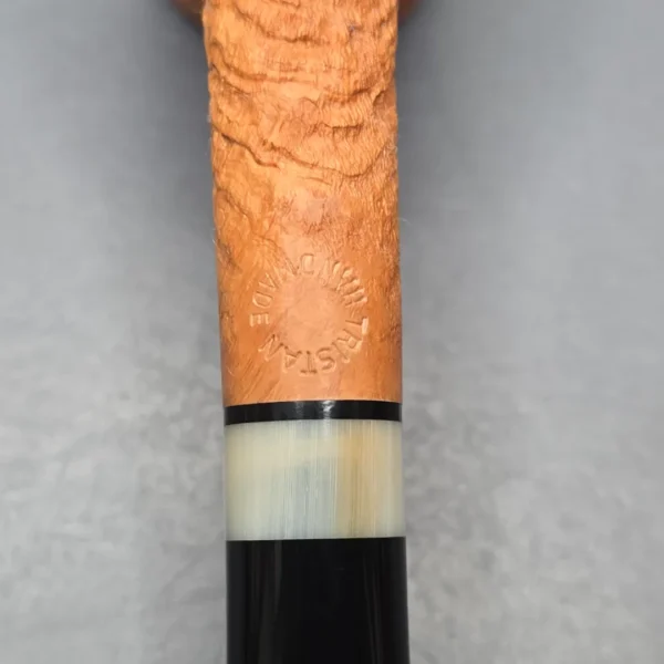 Pipe Tristan Sandblasted Billiard w/ Horn Handmade Briar Pipe, New - Image 11