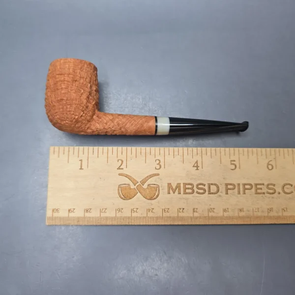 Pipe Tristan Sandblasted Billiard w/ Horn Handmade Briar Pipe, New - Image 12