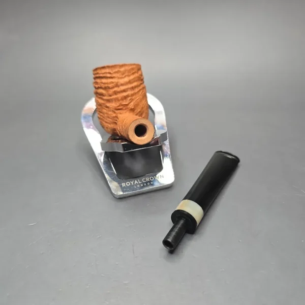 Pipe Tristan Sandblasted Billiard w/ Horn Handmade Briar Pipe, New - Image 14