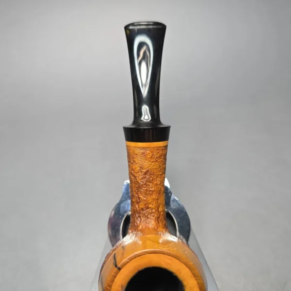 Papa Bear's Pipes by Tim Beaumont Sandblasted Apple w/ Spalted Poplar Handmade Briar Pipe, New - Image 8