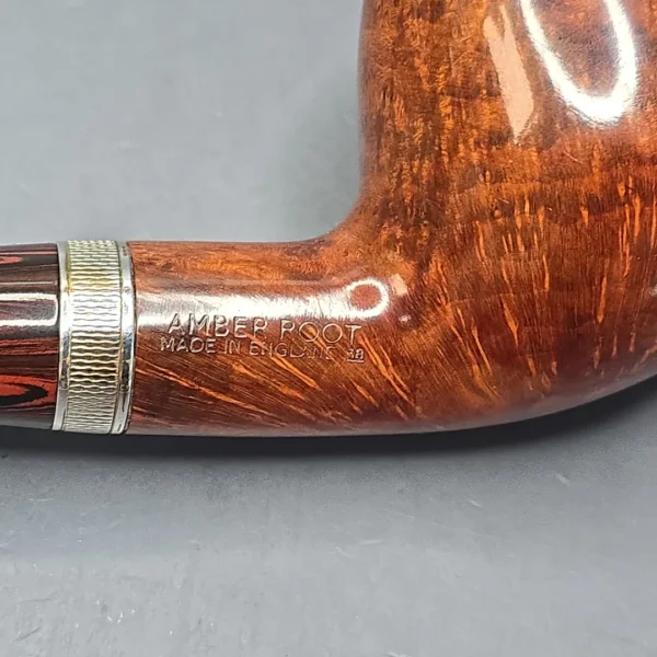 Dunhill 1994 Amber Root Quaint Smooth Author w/ Silver Estate Briar Pipe, Unsmoked - Image 11
