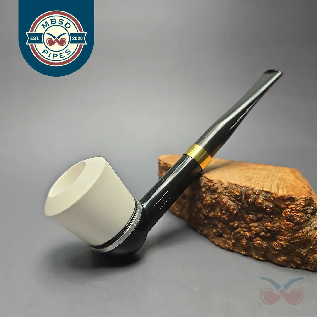 Falcon International w/ MBSD Meerschaum Dublin Block Meerschaum Bowl Pipe, New