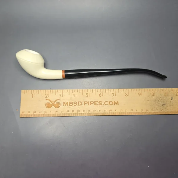 MBSD Meerschaum Deluxe Smooth Churchwarden Rhodesian Block Meerschaum Pipe, Briar-Mortise, New - Image 12