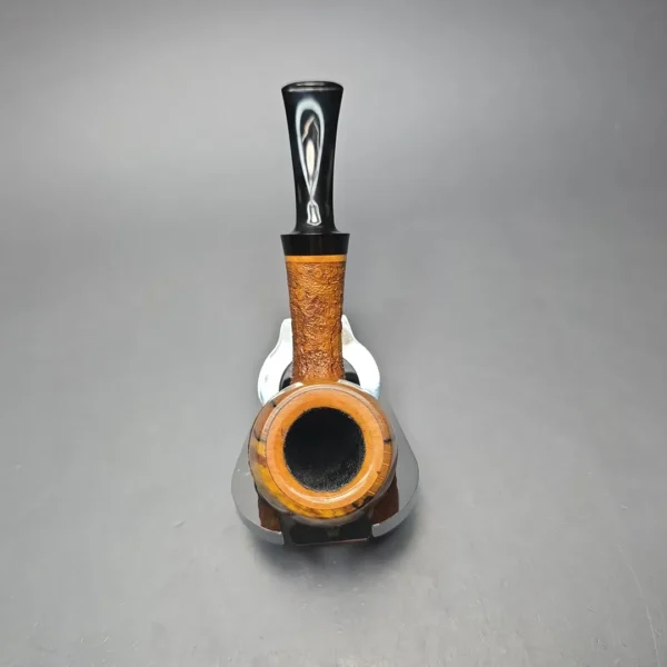 Papa Bear's Pipes by Tim Beaumont Sandblasted Apple w/ Spalted Poplar Handmade Briar Pipe, New - Image 9