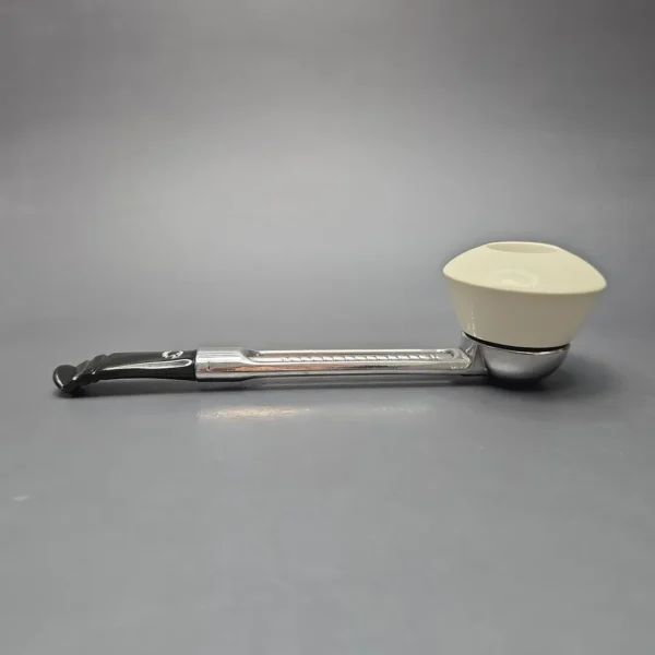 Falcon Chrome Curved Dental w/ MBSD Meerschaum Dublin Block Meerschaum Bowl Pipe, New - Image 4