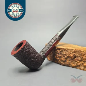 James Upshall Bark Group 6 Partially Rusticated Stack Billiard Estate Briar Pipe, Unsmoked