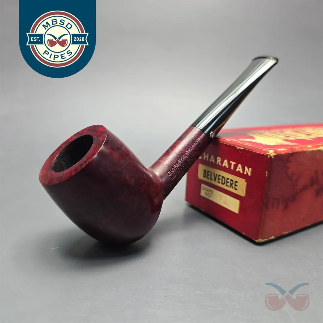 Charatan's Make Reuben Era (1955-60) Belvedere 12 Smooth "Large Billiard" Estate Briar Pipe, Unsmoked