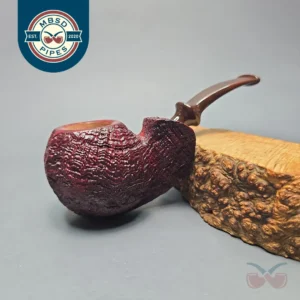 Buckeye Hand Made Contrast Sandblasted Fugu Briar Pipe, New